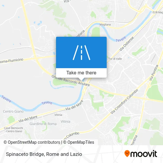 Spinaceto Bridge map