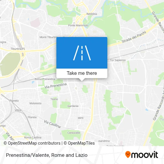 Prenestina/Valente map