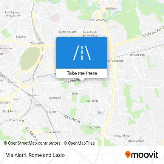 Via Alatri map