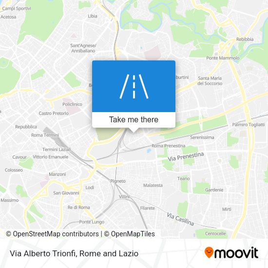 Via Alberto Trionfi map