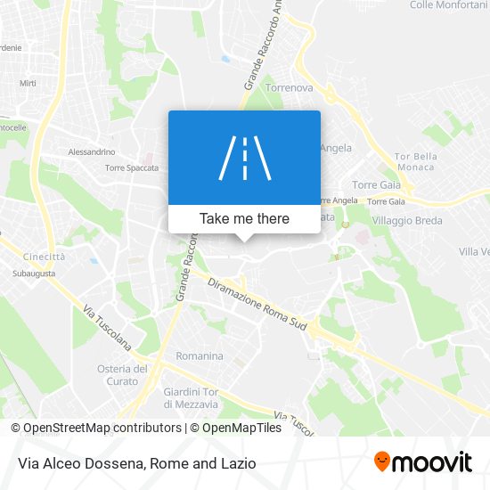 Via Alceo Dossena map