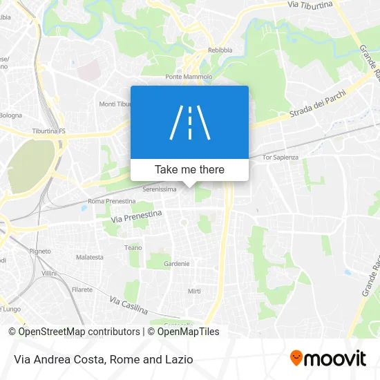 Andrea Costa Street map