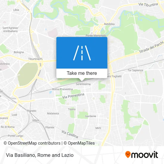 Basiliano Street map