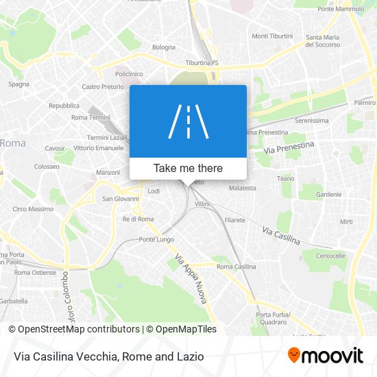 Via Casilina Vecchia map