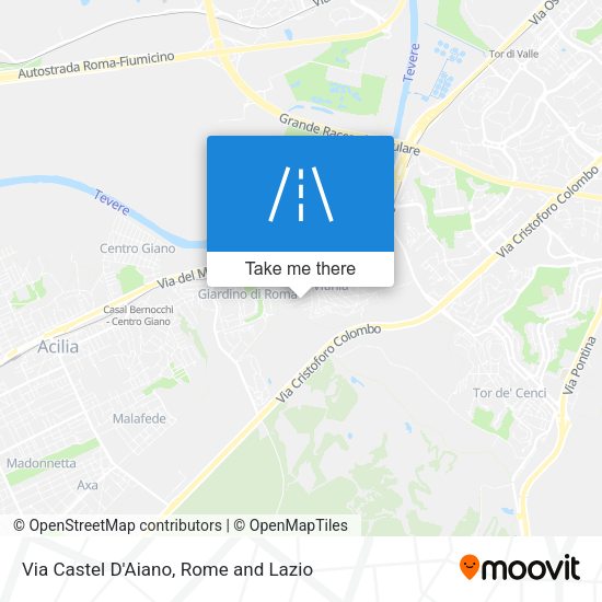 Via Castel D'Aiano map