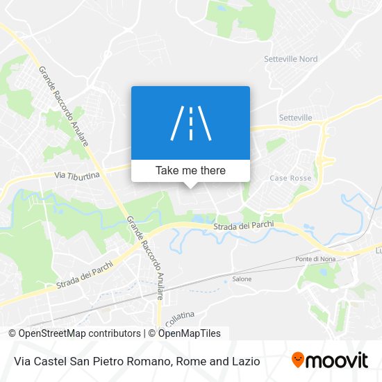 Via Castel San Pietro Romano map