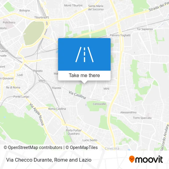 Via Checco Durante map