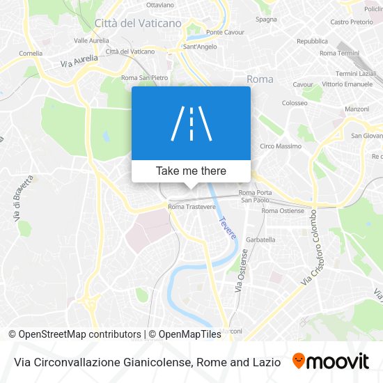 Via Circonvallazione Gianicolense map