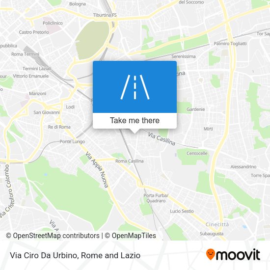 Via Ciro Da Urbino map