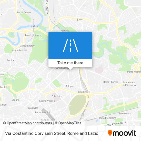 Via Costantino Corvisieri Street map