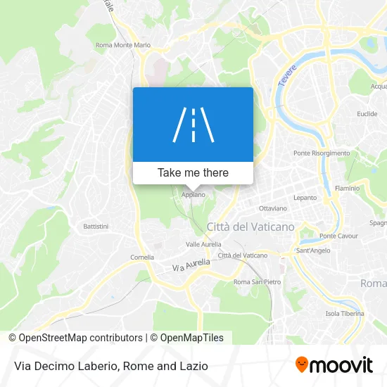 Via Decimo Laberio map