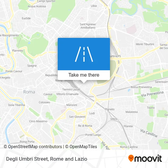 Degli Umbri Street map