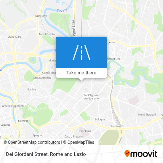 Dei Giordani Street map