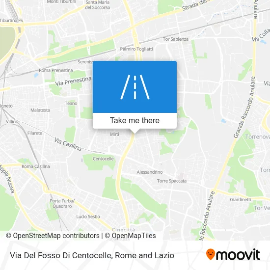 Fosso di Centocelle Street map