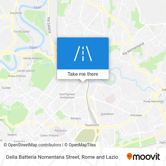 Della Batteria Nomentana Street map
