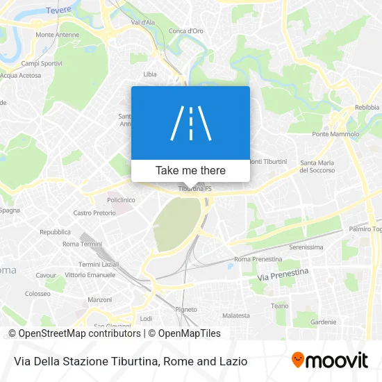 Via Della Stazione Tiburtina map
