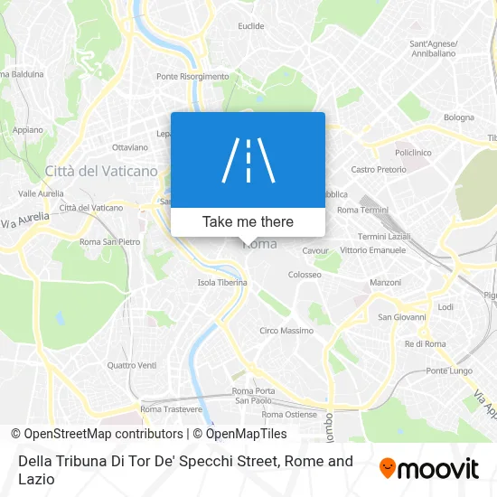 Della Tribuna Di Tor De' Specchi Street map