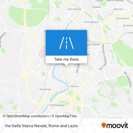 Via Della Vasca Navale map