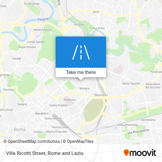 Villa Ricotti Street map