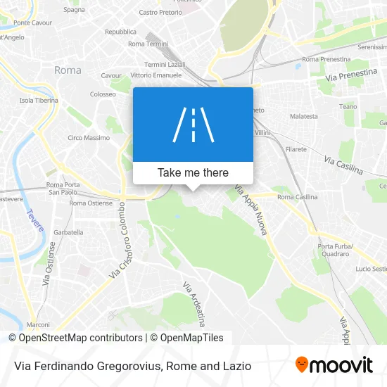 Via Ferdinando Gregorovius map