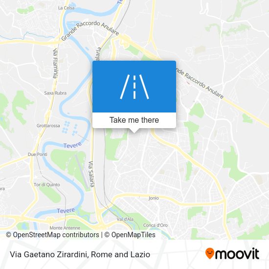 Via Gaetano Zirardini map
