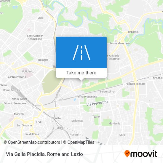 Via Galla Placidia map