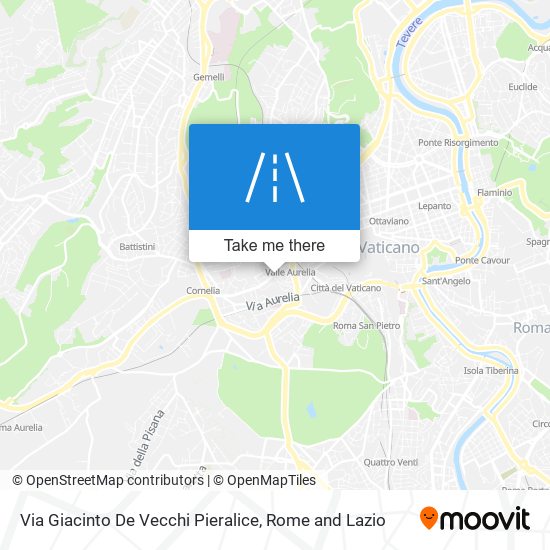Via Giacinto De Vecchi Pieralice map