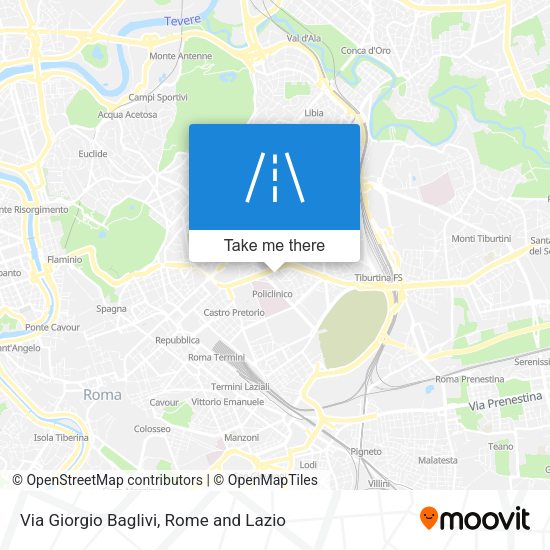 Via Giorgio Baglivi map
