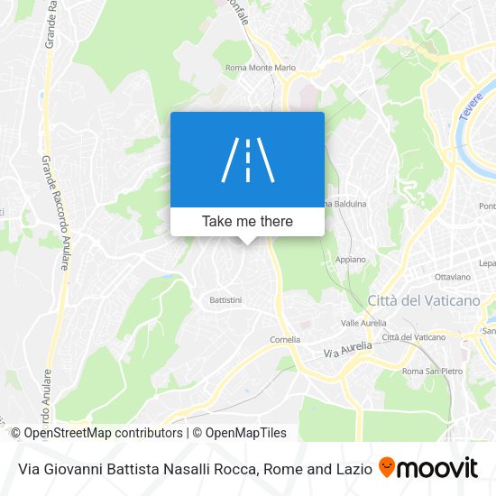Via Giovanni Battista Nasalli Rocca map