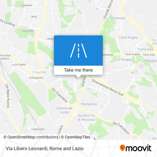 Via Libero Leonardi map