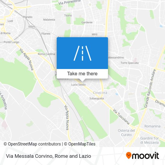 Via Messala Corvino map
