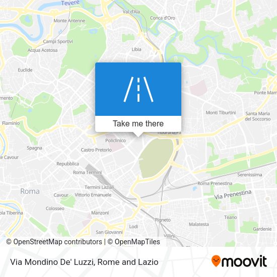 Via Mondino De' Luzzi map