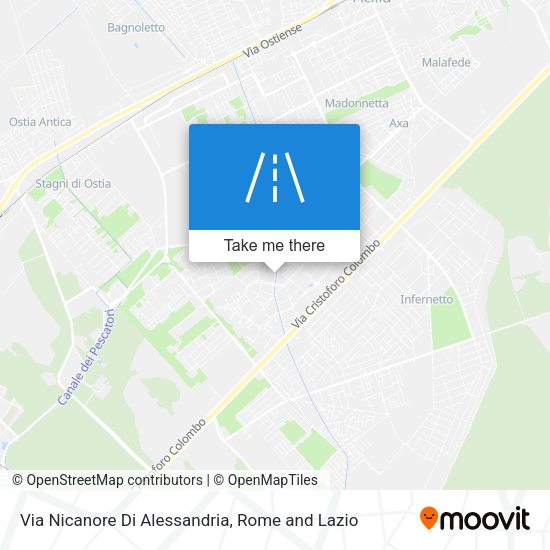 Via Nicanore Di Alessandria map