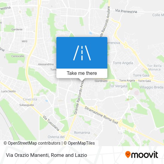 Via Orazio Manenti map
