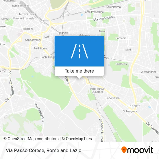 Passo Corese Street map