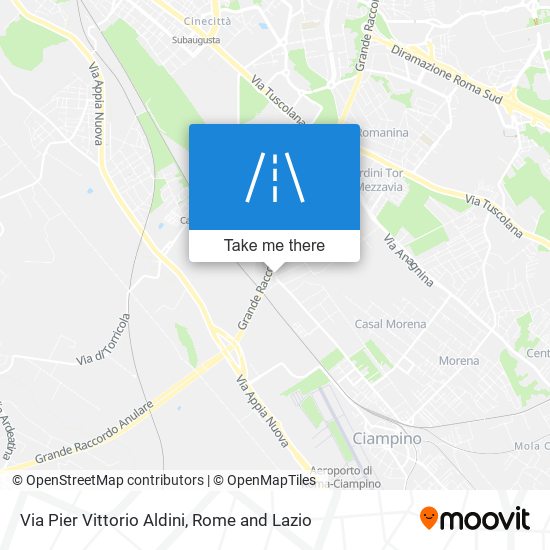 Via Pier Vittorio Aldini map