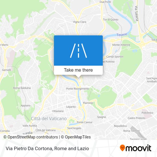 Via Pietro Da Cortona map