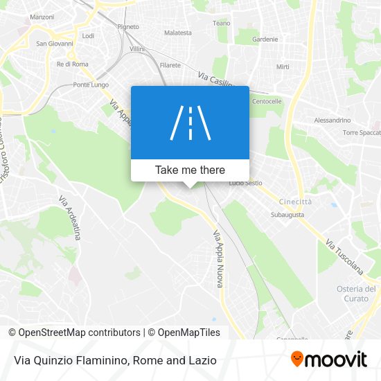 Via Quinzio Flaminino map