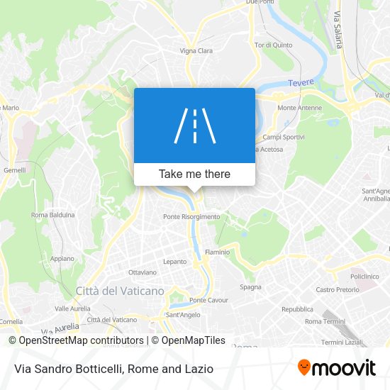 Via Sandro Botticelli map