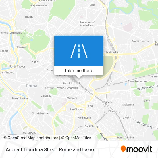 Ancient Tiburtina Street map