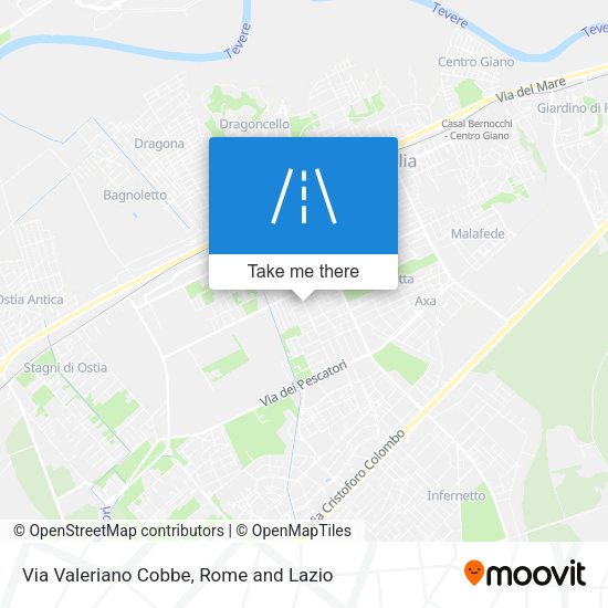 Via Valeriano Cobbe map