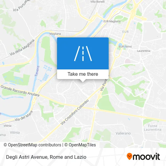 Degli Astri Avenue map