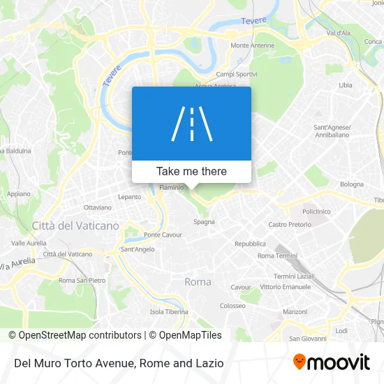 Del Muro Torto Avenue map