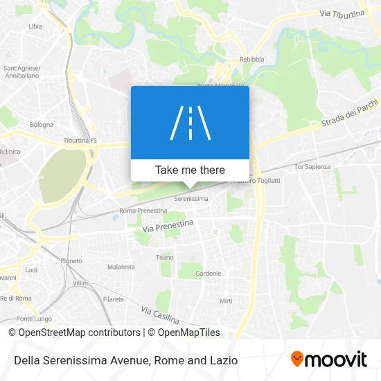 Della Serenissima Avenue map