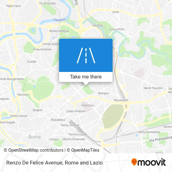 Renzo De Felice Avenue map