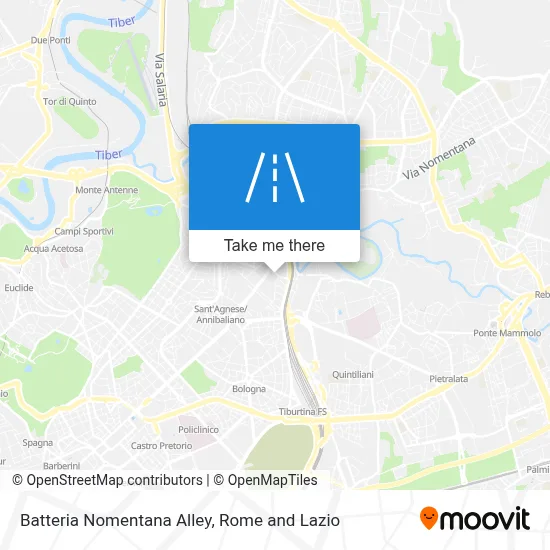 Batteria Nomentana Alley map