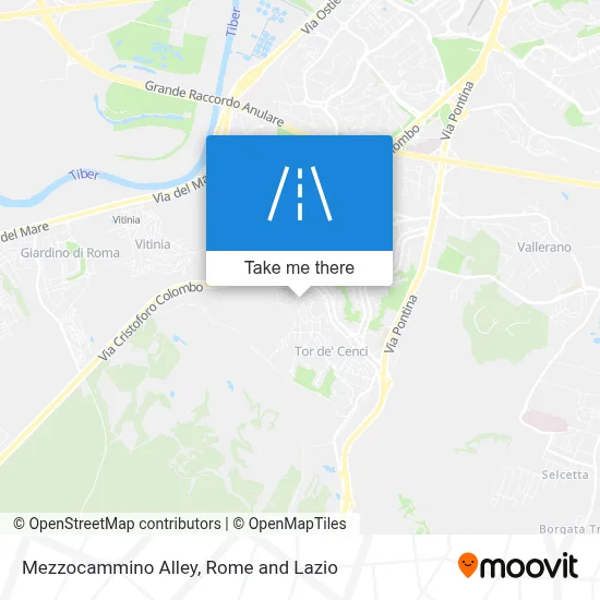 Mezzocammino Alley map