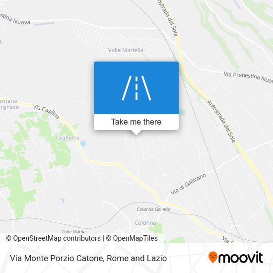 Via Monte Porzio Catone map