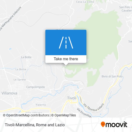 Tivoli-Marcellina map