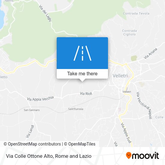 Via Colle Ottone Alto map